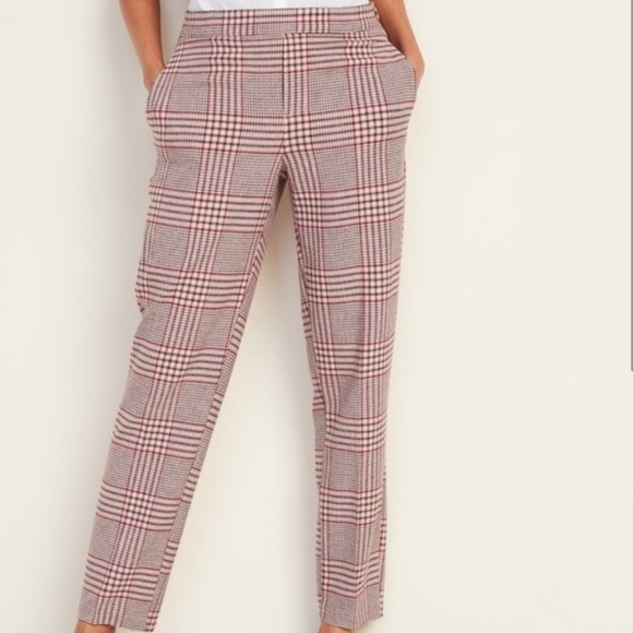 Old Navy Pants - Old Navy Pink Plaid Pants